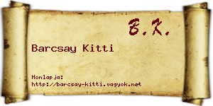 Barcsay Kitti névjegykártya